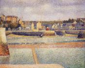 乔治 修拉 : Port-en-Bessin, The Outer Harbor, Low Tide